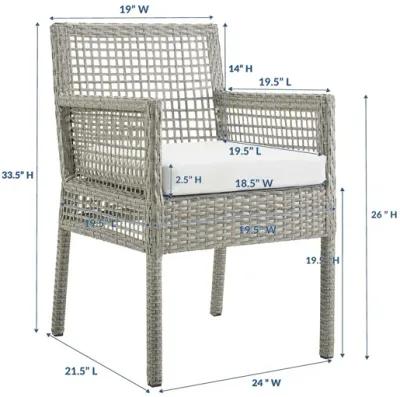 Aura Outdoor Patio Wicker Rattan Dining Armchair in White