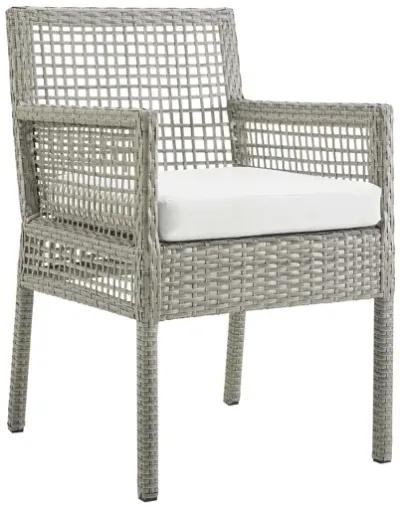 Aura Outdoor Patio Wicker Rattan Dining Armchair in White