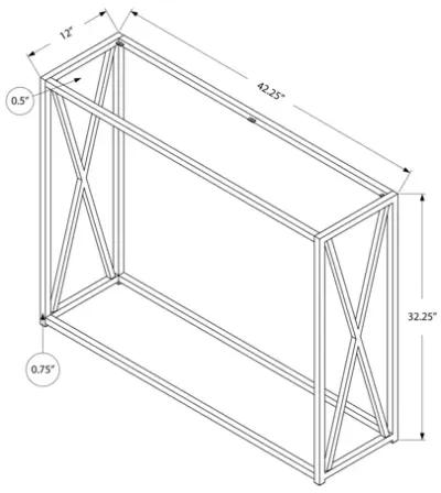 Gold Metal Accent Table with Tempered Glass