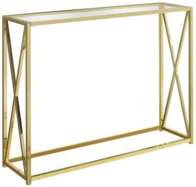 Gold Metal Accent Table with Tempered Glass