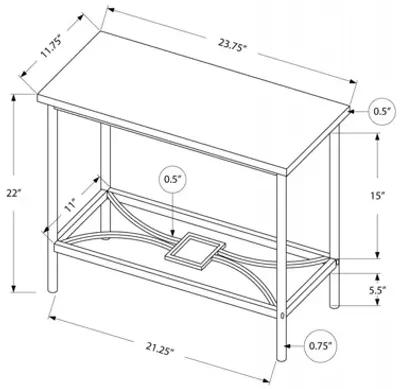 Accent Table - 22"H / Dark Taupe / Black Metal