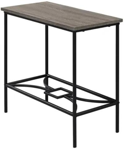 Accent Table - 22"H / Dark Taupe / Black Metal