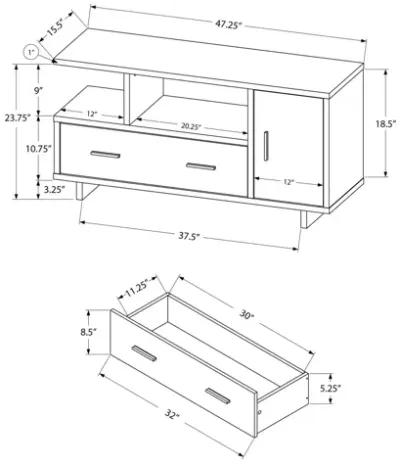 Grey & Black Storage TV Stand