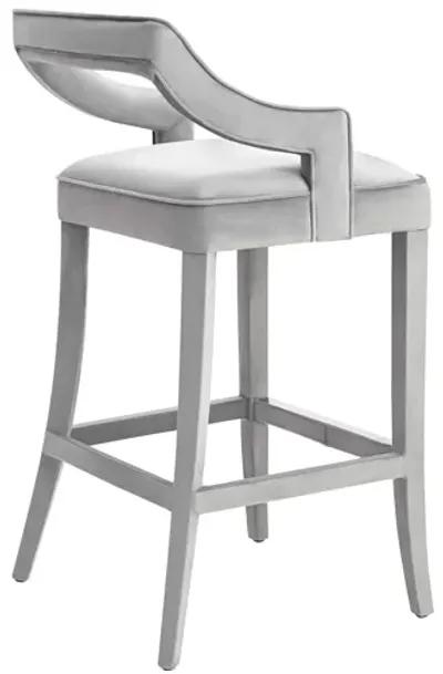 Tiffany Grey Velvet Counter Stool