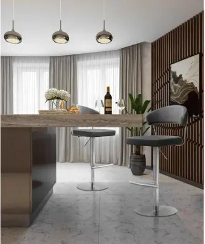 Cosmo Grey Stainless Steel Barstool