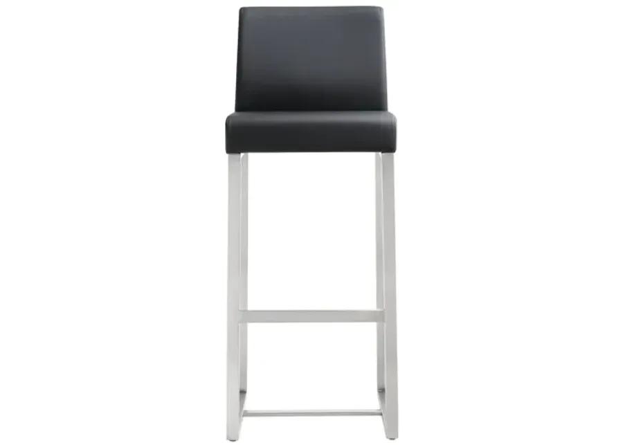 Denmark Black Stainless Steel Barstool (Set of 2)