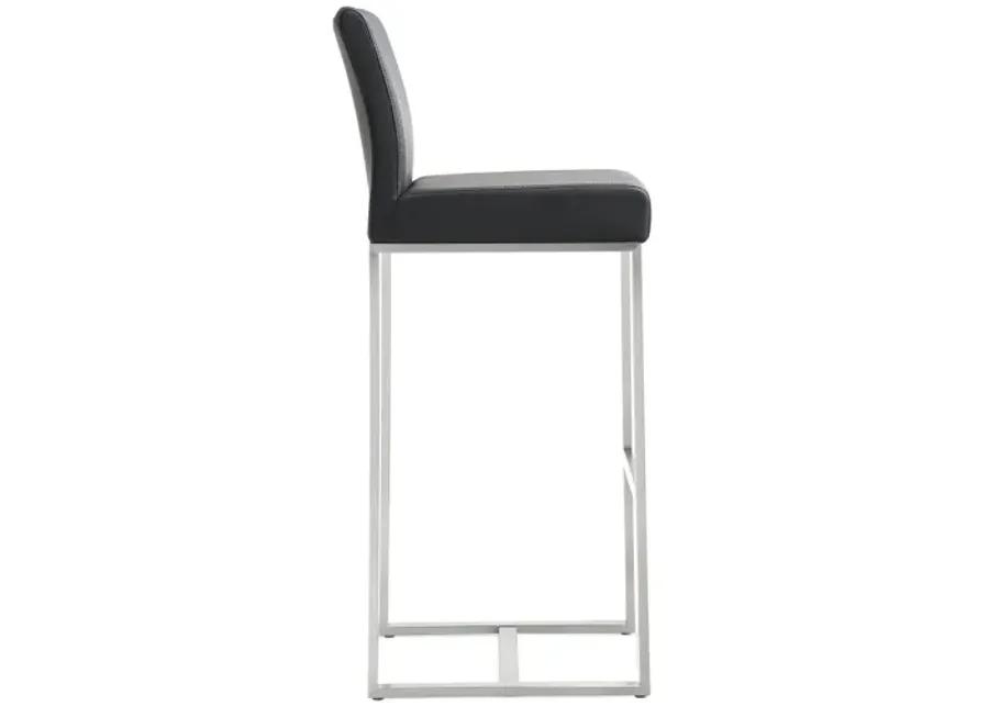 Denmark Black Stainless Steel Barstool (Set of 2)