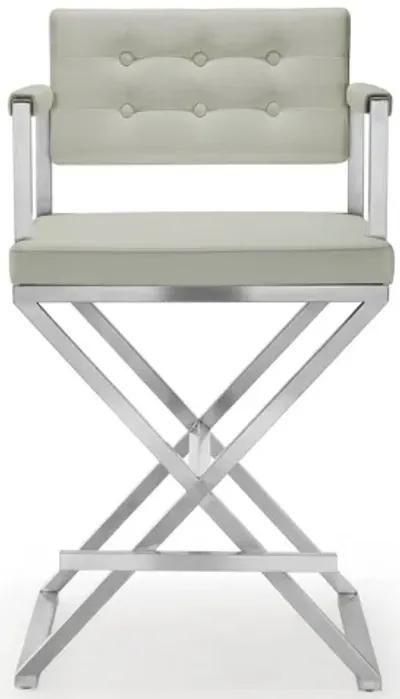 Director Light Grey Stainless Steel Counter Stool