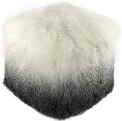 Tibetan Sheep White to Grey Pouf