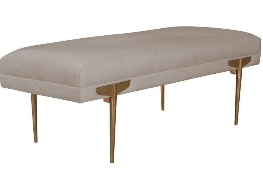 Brno White Waived Velvet Bench