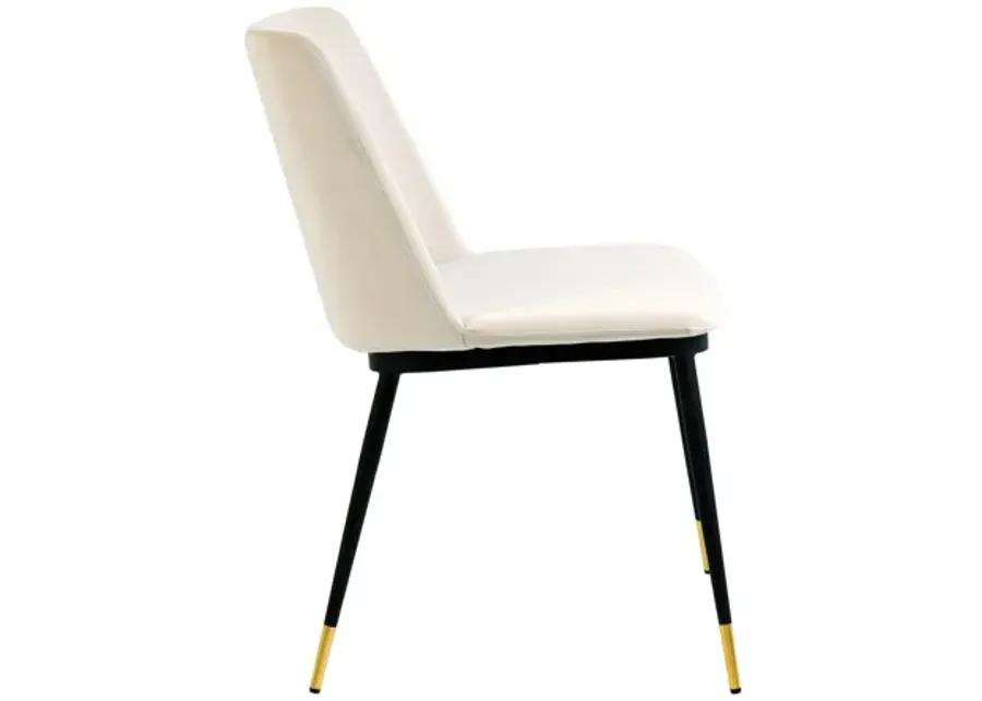 Evora Cream Velvet Chair - Gold Legs (Set of 2)