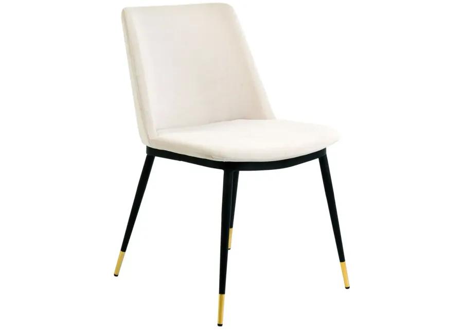 Evora Cream Velvet Chair - Gold Legs (Set of 2)