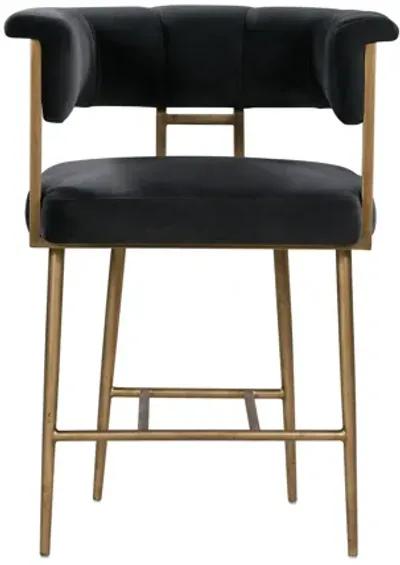 Astrid Grey Velvet Counter Stool