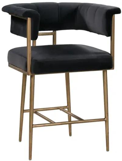 Astrid Grey Velvet Counter Stool