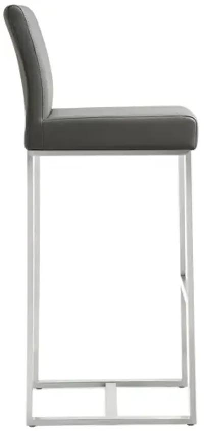 Denmark Grey Stainless Steel Barstool (Set of 2)