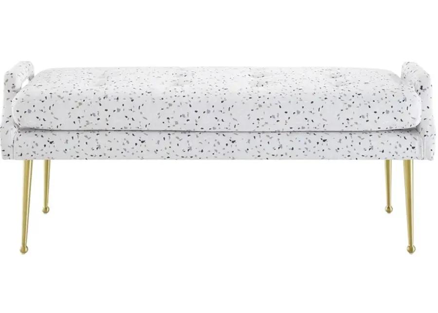 Eileen Terrazzo Velvet Bench