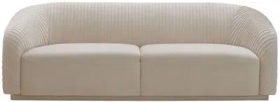 Yara Pleated Beige Velvet Sofa