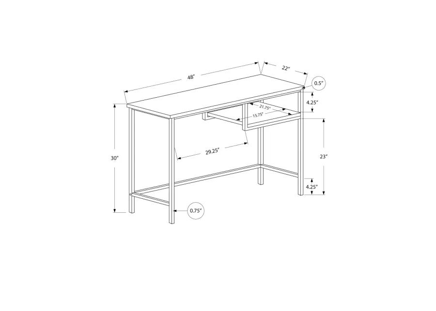 Luna 48" Espresso Metal Computer Desk