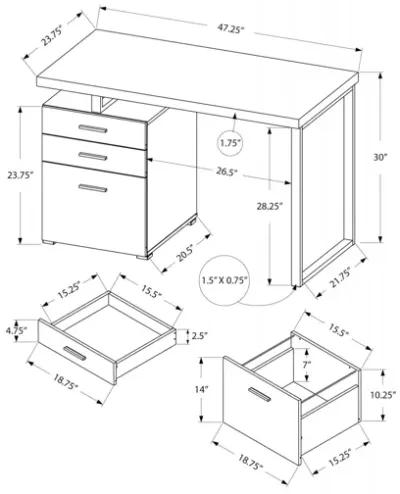 Barron Cappuccino 48" Desk