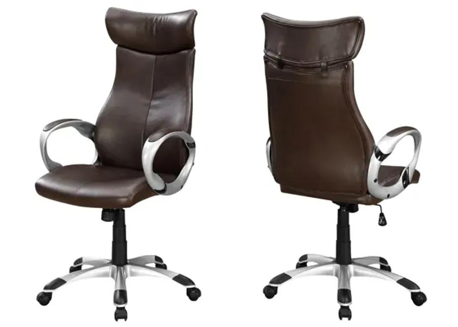 Olivet Brown Faux Leather Office Chair