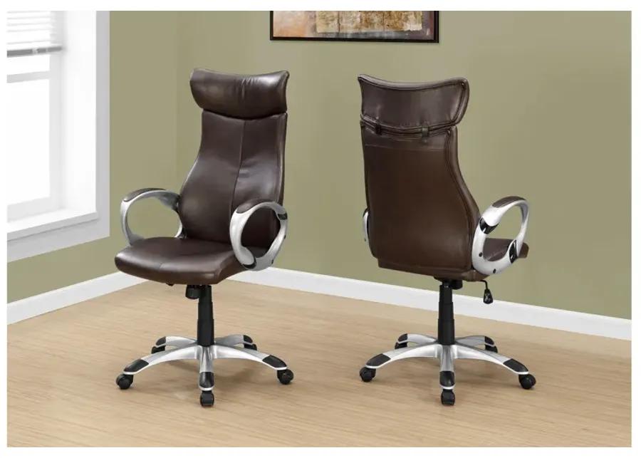 Olivet Brown Faux Leather Office Chair