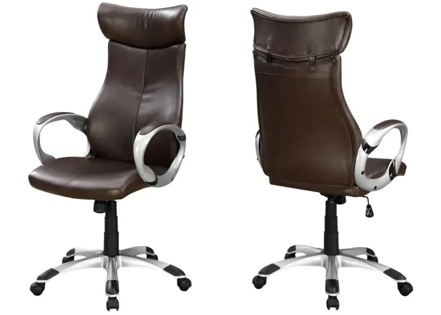 Olivet Brown Faux Leather Office Chair