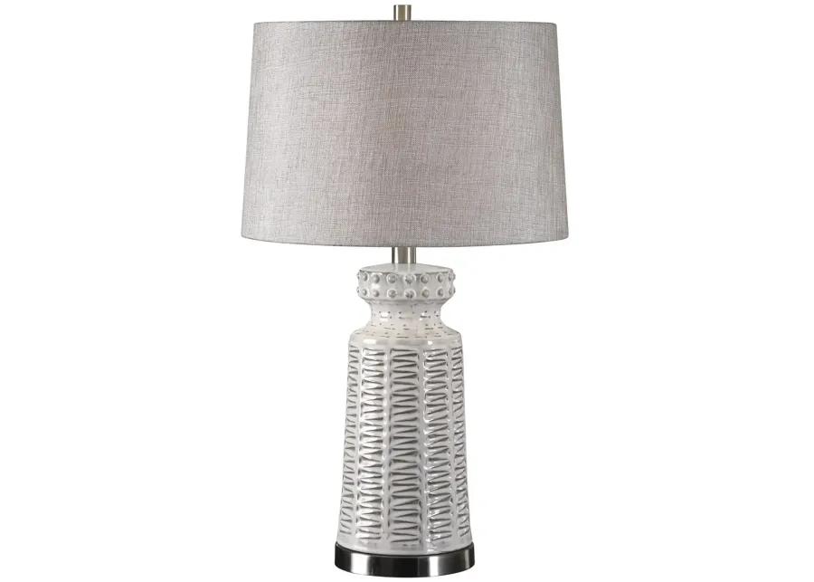 Kansa Distressed White Table Lamp