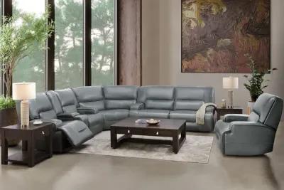 Lotus Leather Dual Power Reclining Sofa