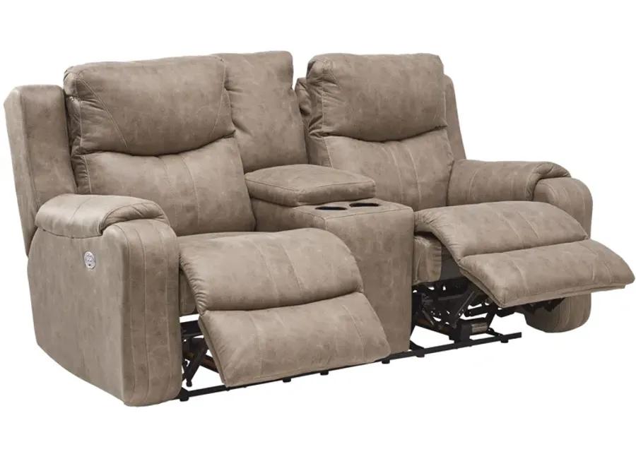 Marvel Dual Power Reclining Console Loveseat by Southern Motion