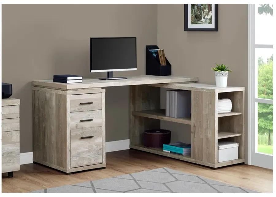 Regent L-Shaped Taupe Computer Desk