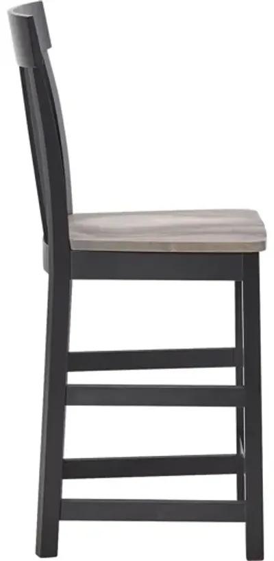 Anni Counter Stool in Driftwood Finish Seat & Onyx Frame by Gasco