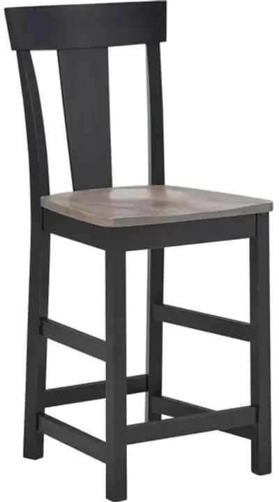 Anni Counter Stool in Driftwood Finish Seat & Onyx Frame by Gasco