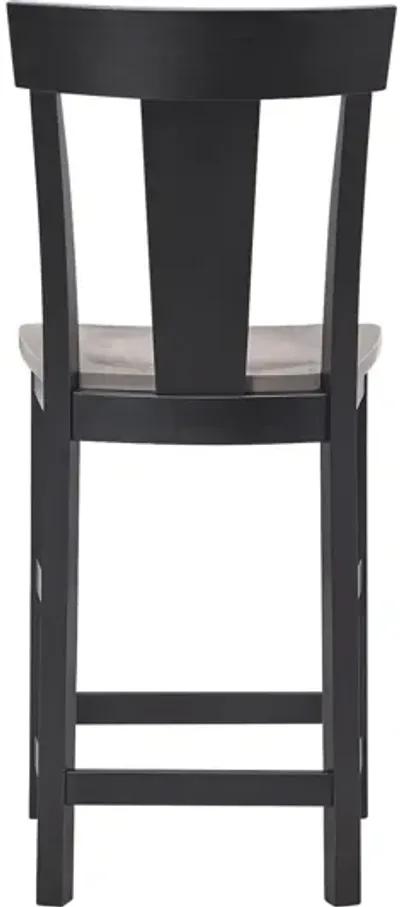 Anni Counter Stool in Driftwood Finish Seat & Onyx Frame by Gasco