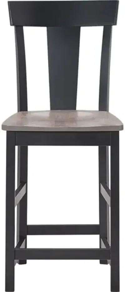 Anni Counter Stool in Driftwood Finish Seat & Onyx Frame by Gasco