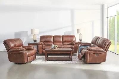 Dutton Leather Dual Power Reclining Sofa