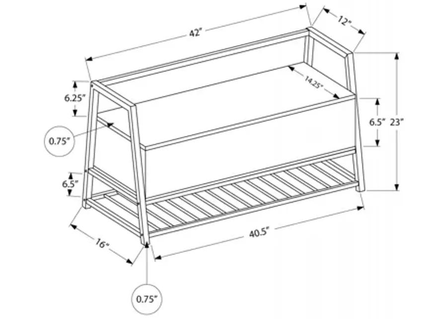 Grey & Black Metal Storage Bench