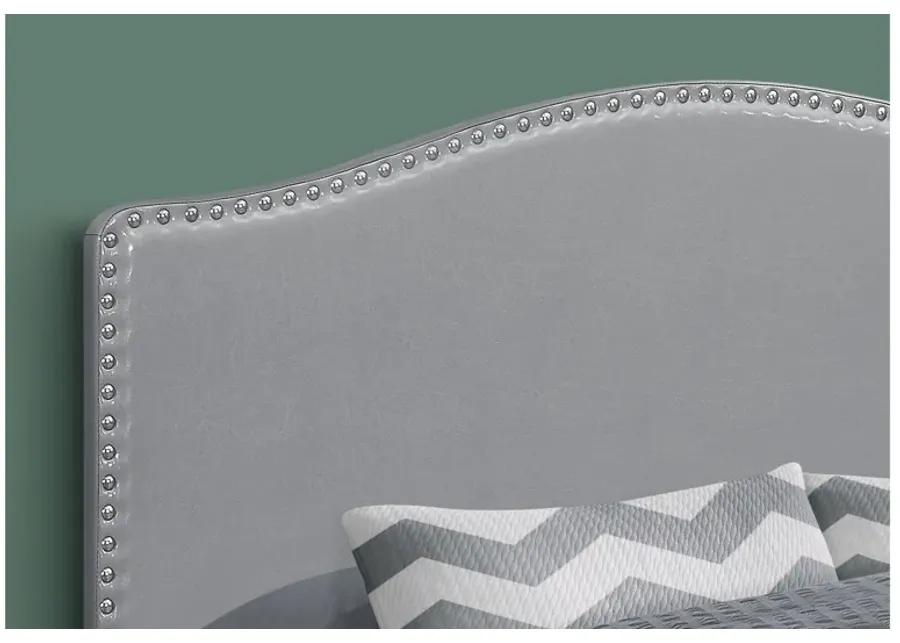 Wolfe Grey Faux Leather Queen Headboard