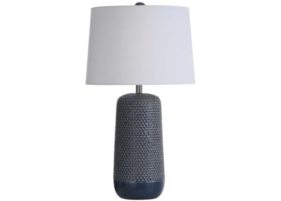 Blue Ceramic Woven Lamp