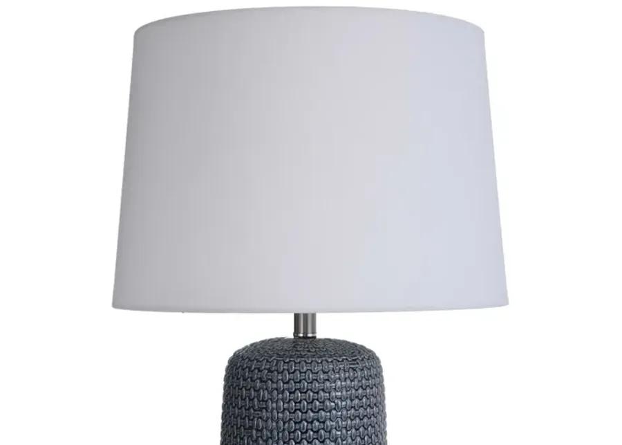 Blue Ceramic Woven Lamp