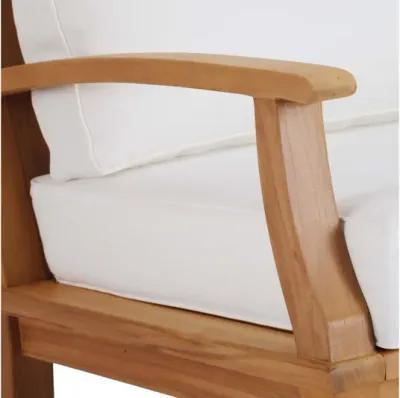 Marina Outdoor Patio Teak Rocking Chair in Natural White