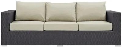 Convene Outdoor Patio Sofa in Espresso Beige