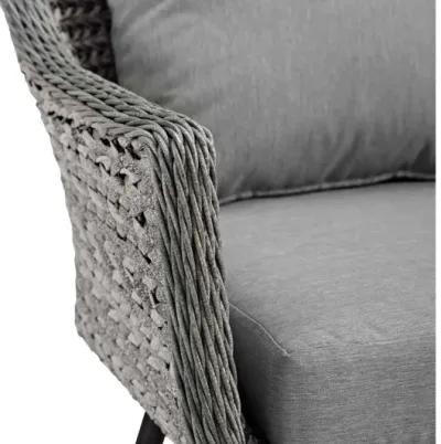 Endeavor Outdoor Patio Wicker Rattan Armchair in Gray Gray