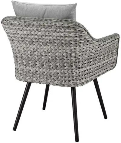 Endeavor Outdoor Patio Wicker Rattan Armchair in Gray Gray