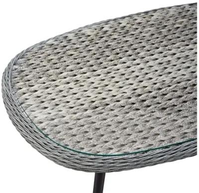 Endeavor Outdoor Patio Wicker Rattan Coffee Table in Gray