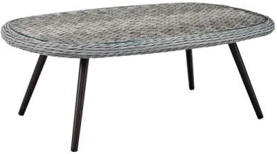 Endeavor Outdoor Patio Wicker Rattan Coffee Table in Gray