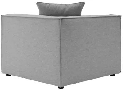 Saybrook Outdoor Patio Upholstered 3-Piece Sectional Sofa in Gray