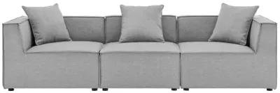 Saybrook Outdoor Patio Upholstered 3-Piece Sectional Sofa in Gray