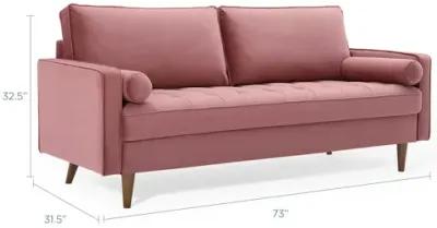 Valour Performance Velvet Sofa in Dusty Rose