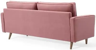 Valour Performance Velvet Sofa in Dusty Rose