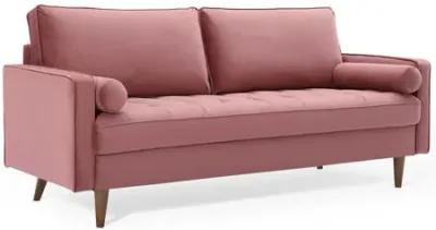 Valour Performance Velvet Sofa in Dusty Rose